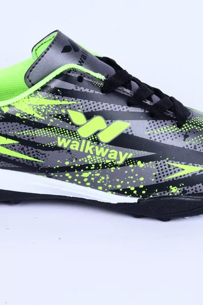 السلطة HS-f مريحة وحيد مرنة الفضة الأولاد أحذية Astroturf