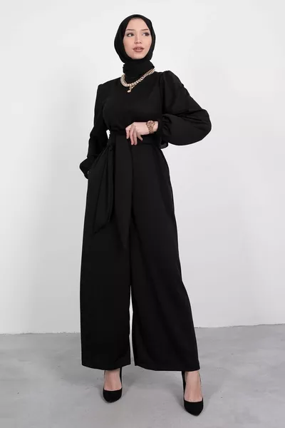 Wide Girdle Wrapping Hijab Jumpsuit