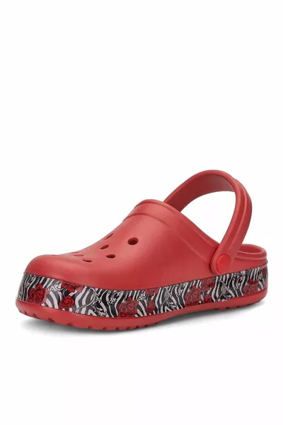 المرأة نموذج روز منقوشة عدم الانزلاق الوحيد الشاطئ بركة البحر الصنادل النعال