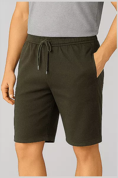 Men's Khaki Double-Strand % Cotton % Polyester Comfortable Fit Daily Bermuda Shorts