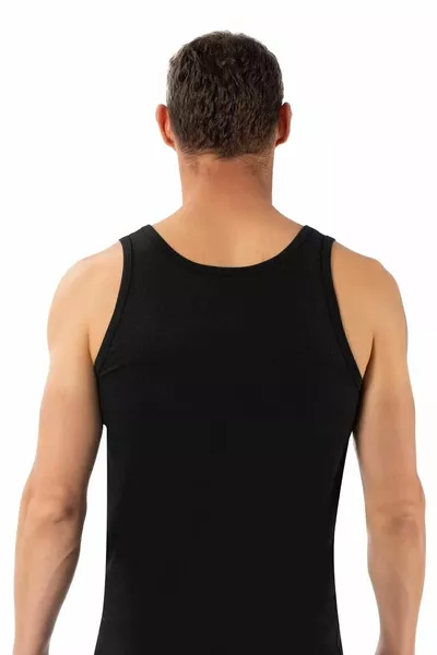 Lot de 6 débardeurs en coton noir pour homme