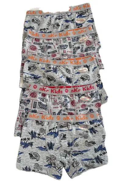 Patterned Stretch Cotton Kids' Boxer 5-Pack