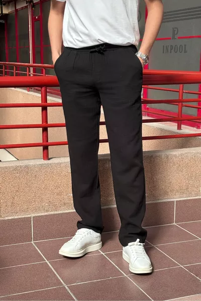 Elastic waist, drawstring, oversized fit, % cotton muslin weave, summer & spring pants 