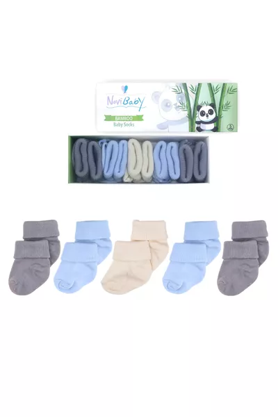 5-Pair Bamboo Newborn Baby Socks I Rainy I Baby Socks for Girls and Boys
