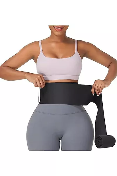 كورسيه حزام خصر ملفوف يعطي مظهر الساعة الرملية، ينحف ويشد الجسم