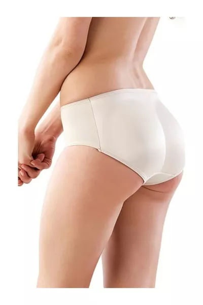 سروال داخلي نسائي سيليكوني أسود يُظهر الأرداف كبيرة