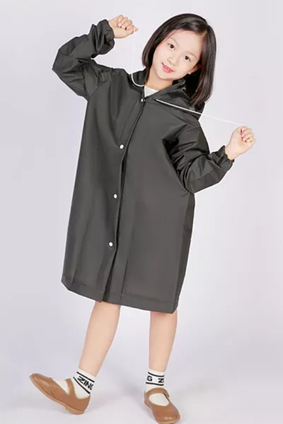 Impermeabile Nero Antivento da Bambino Unisex