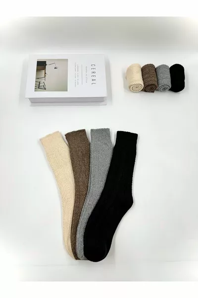 4' ÇİFT KABARTMALI UNİSEX YÜN BOT ÇORAP