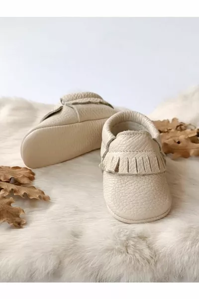 Rocco Cream Детские пинетки из натуральной кожи Лоферы