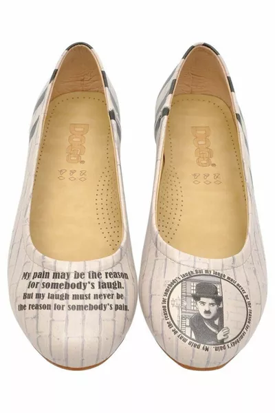 Beige Ballerinas aus veganem Leder für Damen - Chaplin Ows Design