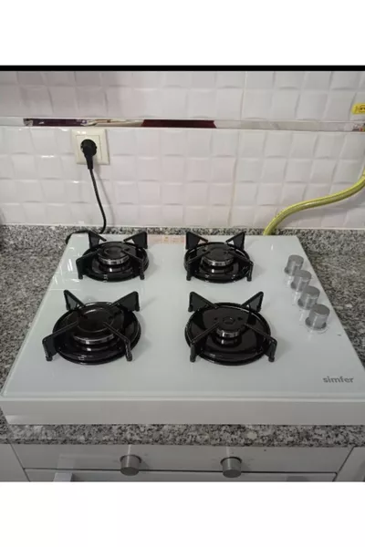 White Built-in Stove Under Counter