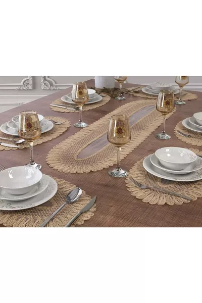 American Service, 1 Runner 6 Supla Food Service Set, Tablecloth Set, Service Presentation Set