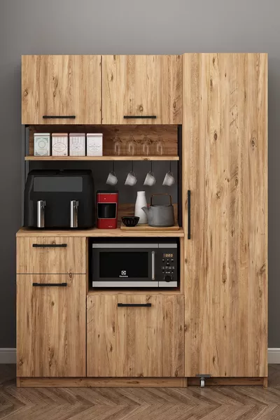 Ervin Airfry Coffee Corner Multi-Purpose Cabinet with Pantry and Single Door Atlantic Pine