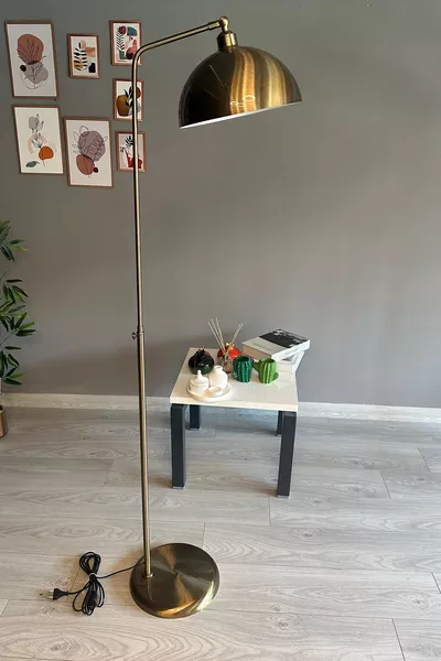 Подова лампа с подвижен абажур, модерен декоративен метален за всекидневна или работен кабинет