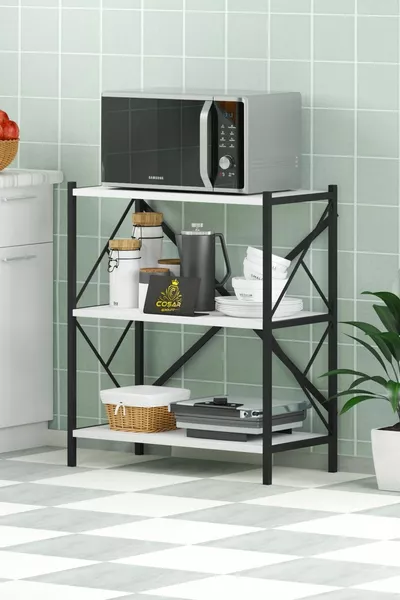 Arose Metal Küchenregal Materialschrank 3 Regal Mikrowellenofen Regal Mehrzweckschrank