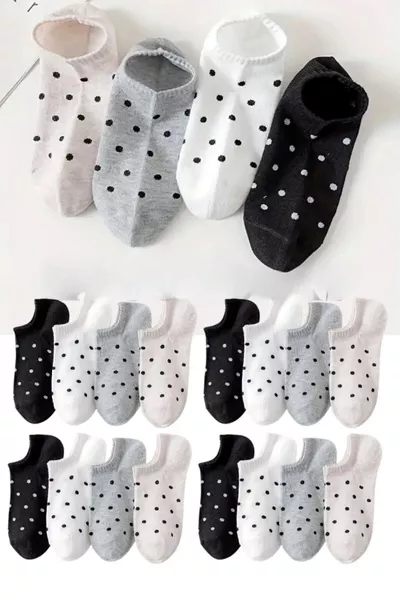 Набор женских носков с горошком – экономичный пакет из 8 штук