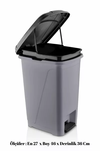 Cestino della spazzatura sottile con pedale da  litri, con secchio interno, grigio