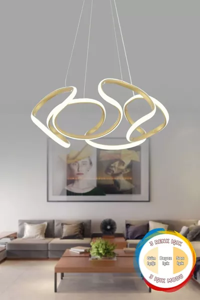 Lampadario Moderno Honix in Stile Invecchiato con 3 Colori di Luce per Soggiorno, Cucina, Camera e Corridoio con LED