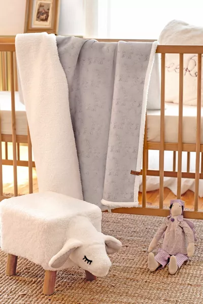 Fluffy Baby Blanket  cm Solid Gray