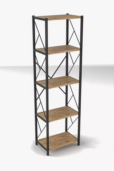 Felix Metal Enkele Boekenkast 5 Planken Multifunctioneel Bestands- en Boekenrek Kantoor- en Woonkamerrrek