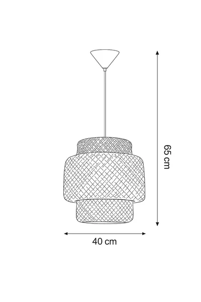 Полилей от ратан с емайл  см, бамбук, скандинавски, бохемски, модерен осветител