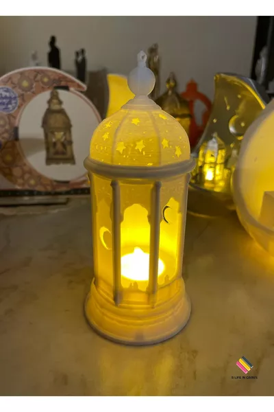 Ramadan Lantern - (With Tealight LED Gift) Lantern Home Office Decoration Welcome Ramadan Light Modern Decorative