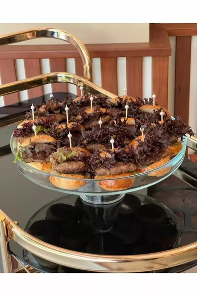  cm Footed Clear Glass Serving Plate