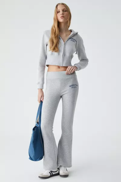 IRESSEN Kadın Nakış Desenli Regular Fit Grimelanj Eşofman Altı