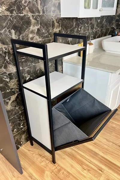 Metalen vuilewasmand badkamerrek kast organizer