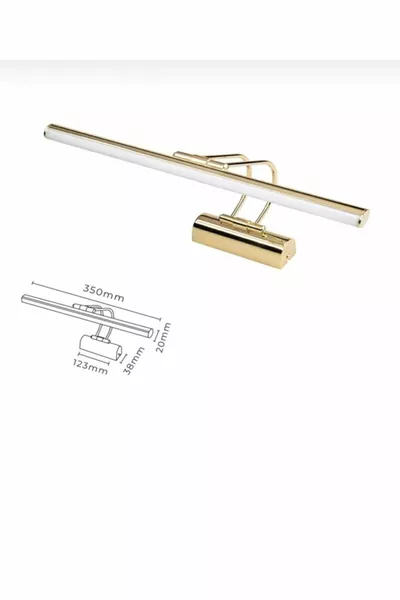 Applique murale de salle de bain avec miroir en cadre doré Cm, lumière jaune, en forme de flûte et de cygne, à LED, à piles