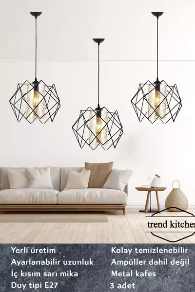 3 Lustres Silvano avec verre pour le salon, suspension pour cuisine.