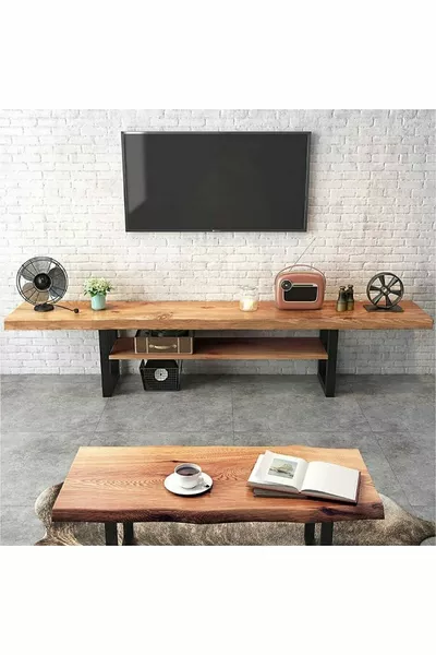 Natural Wood TV Unit Living Unit Solid Wood TV Unit
