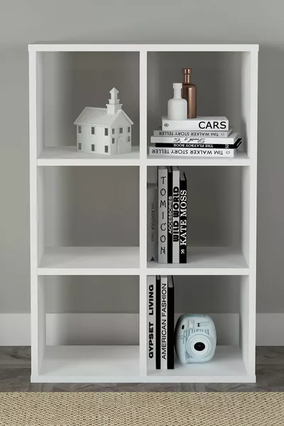 Bibliothèque Cube 6 étagères Grande Blanche