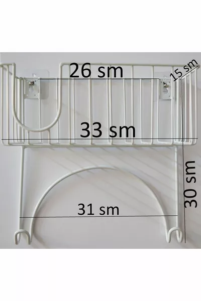 Wall-Mounted Iron and Ironing Board Hanger Iron Organizer Shelf - Black