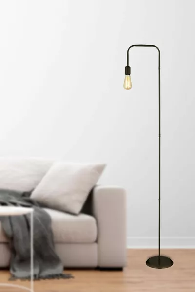 Клара Черен Модерен Дизайн Ретро Декоративен Метален Подов Лампион