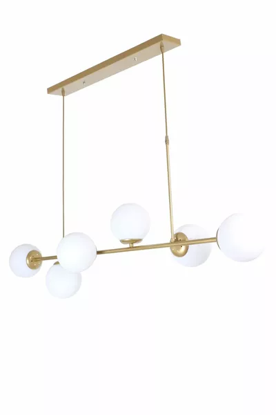 Simao Современный Дизайн С Потертым Эффектом Белая Скула с Стеклом Люстра на 6 ламп - Для Гостиной и Столовой, Для Кухни