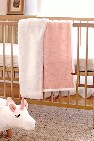 Fluffy Baby Blanket  cm Solid Powder Pink