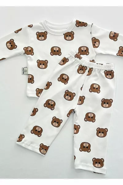 Pyjama pour bébé ensemble long ours en peluche motif % coton nouveau-né pyjama pour enfants