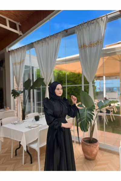 Abito da sera hijab Dera nero