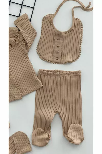 Наши Cheerful Babies Органическая ткань Кружево 5 предметов Больничный аутлет Набор Кофе