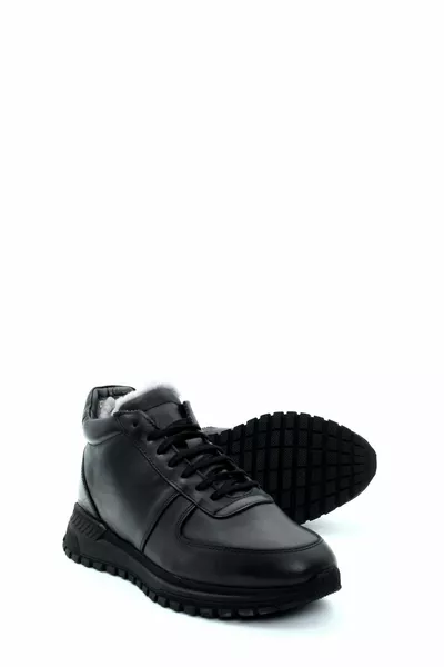 Tugerdi الأسود جلد طبيعي في جلد الفراء الدانتيل متابعة سستة أحذية الرجال الكلاسيكية 