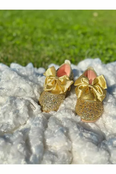 شقق باليه للأطفال لامعة مع بلوزة