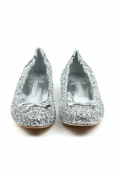 Ballerine da donna con glitter argento