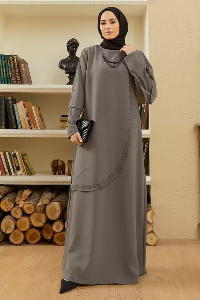 Hürrem Вечерние Платья Больших Размеров - Серый