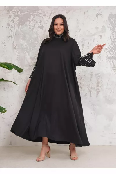 المرأة القاضي الياقة والأكمام لؤلؤة مطرزة مريحة تناسب اللباس