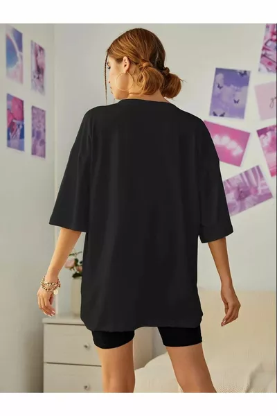 Teddybär bedruckt Frau Oversize Shaas T-Shirt Freund