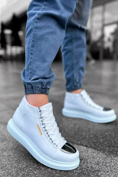  CBT روما مرآة أحذية رجالية أبيض