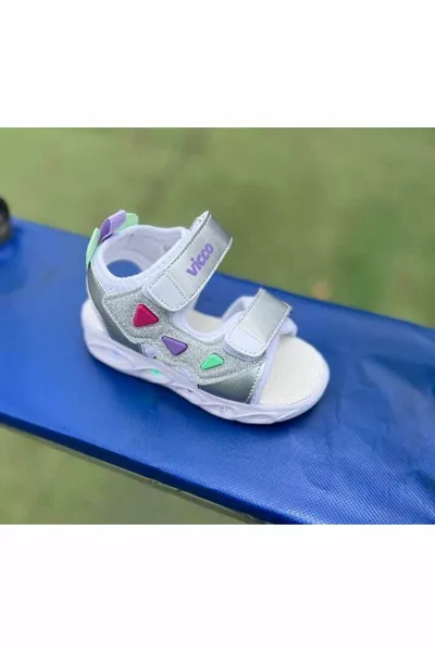 ВИКО ХИЛДА БЕЛИ СРЕБЪРНИ ЛЕКИ САНДАЛИ