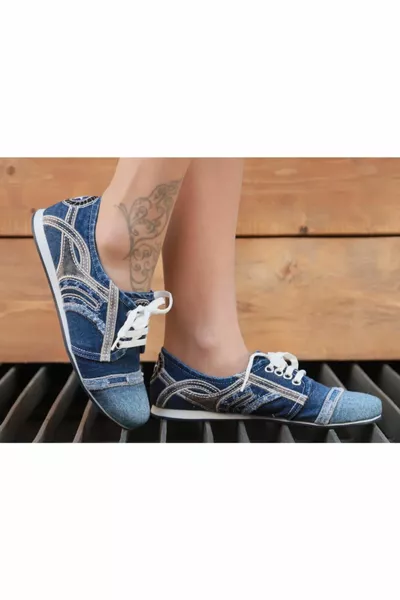 Женские джинсовые кроссовки