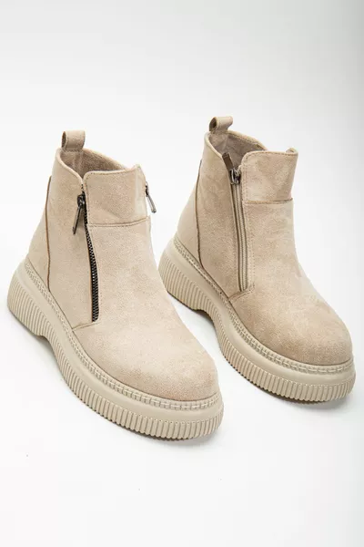 المرأة البيج سميكة الحرارية وحيد سستة الأحذية